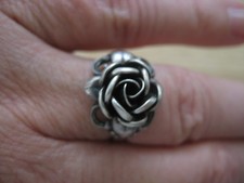 Trachten-Ring, Rose, silber 925, 18 mm, verstellbar