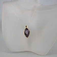 Anhänger in  585/14k Gelbgold mit Amethyst ca. 16 mm x 8,6 mm