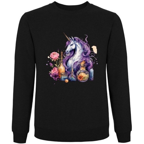 Sweatshirt schwarz einhorn - schwarz,
