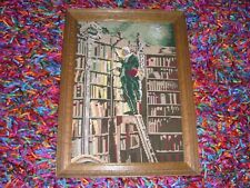 Gobelin Stick Bild "Der Bücherwurm " von Carl Spitzweg mit Rahmen 55x41 cm