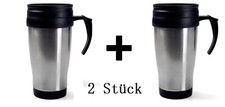 Thermobecher aus Edelstahl  je 400ml -- 2 stück --