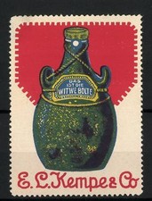 Reklamemarke Das ist die Witwe Bolte, E. L. Kempe & Co., Flasche 