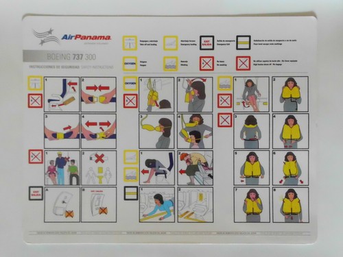 Safety card air panama boeing - safety,