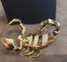 Deko Skorpion mit Geheimfach gold-grün-rot  mit  Geschenkbox