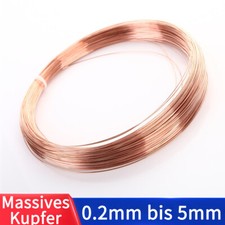 99,9% Kupferdraht Blank, Rund, Massiv, Unbeschichtet, 0,2mm bis 5mm Durchmesser