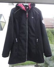 KangaRoos Long Softshell Jacke gefüttert Fleece mit Kapuze 38 schwarz NEUwertig