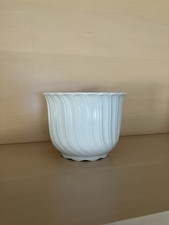 Bareuther Waldsassen Vase Blumentopf Porzellan weiß Nr. 124 Ø 12 cm