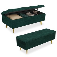Polsterbank mit Stauraum Europäische Stauschrank Garderobenbank Dunkelgrün
