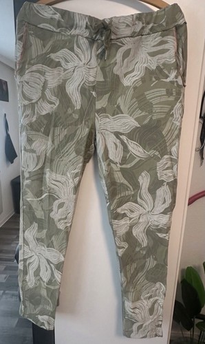 Hose damen blumenmuster grün - blumenmuster,