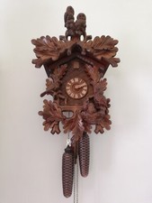 Original Schwarzwälder Kuckucksuhr - Eulen im Nest u. Nachtigal, 8 Tagelaufwerk 