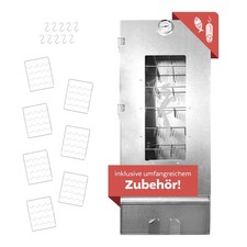 Räucherofen XL 110cm hoch Stahl mit umfangreichem Zubehör, Räucherschrank