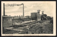 AK Recklinghausen, Zeche Blumenthal, Schacht III und IV aus der Vogelschau 1918 