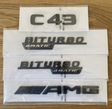 Komplett-Set für Mercedes C43 AMG (4MATIC) Schriftzug-Embleme schwarz black