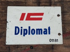 Altes Zuglaufschild IC DIPLOMAT 16 x 12cm