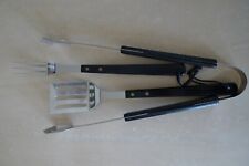 3- teiliges Grillbesteck mit schwarzen Holzgriffen