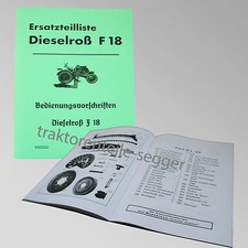 Fendt Ersatzteilliste und Bedienungsvorschriften für Dieselroß F 18 500022