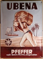 ? Blechschild Metallschild UBENA PFEFFER 39 x 29 cm * TOPP neuwertig ?