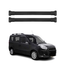 Dachträger Gepäckträger für Fiat Doblo 2010-2021 Relingträger Alu Schwarz 2x