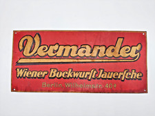 #SE1833# antiker Vermander Emailschild Blechschild Wiener (extrem RAR) um 1900