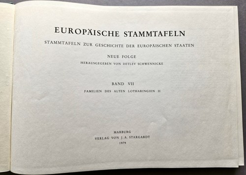 Europäische stammtafeln - stammtafeln, nf