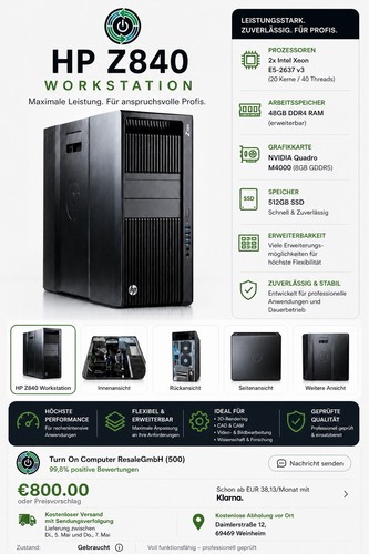 Z840 workstation 2x xeon - hp,