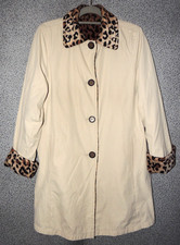 Damen Wendemantel Beige Leomuster Gr. M Dennis Basso