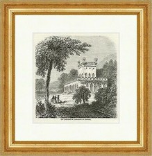 Das Jagdschloß im Tannenwald bei Homburg Zinnen Saarland Pfalz Holzstich E 5931