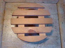 Möbelroller Pflanzenroller rund d=28,5 cm Kiefer / Fichte helles Holz geriffelt