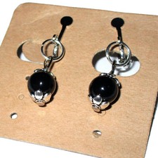 Ohrclips Clips schwarz silberf