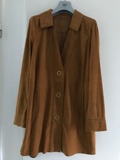 DAMEN LEDER MANTEL BRAUN MARKE