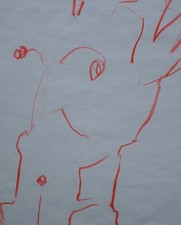 Adelinde Frey Männerakt Abstrakt Zeitgenössisch sign Unikat Pastell 1989