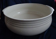 alte Waschschüssel Keramik Elfenbein Beige VEB Torgau 60er Jahre DDR Ø36cm außen