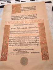 Alter Meisterbrief  Berlin 1938 Fachgruppe Blumenbindereien  GR 50 x 35 cm