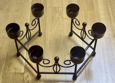Metall Kerzenhalter 6-flammig klappbar braun Schmiedeeisen Stabkerzen Deko