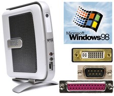 COMPUTER WYSE V90L WINDOWS 98SE MS-DOS RS-232 SERIELL LPT PARALLEL DVI USB TC60