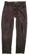 " ENJOY " Herren- LEDERJEANS Nubuk- Lederhose in dkl.- braun W33"/ L33"