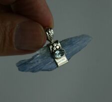 Edelstein Anhänger blauer Kyanit roh Brasilien mit blauem Topas Sterling Silber