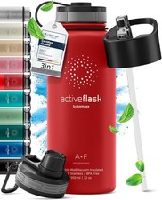 BeMaxx Trinkflasche Edelstahl ACTIVE FLASK rot 530ml