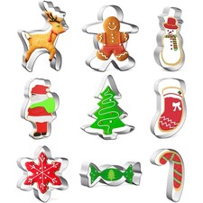 Weihnachtsausstechformen Set 9 Stück Edelstahl Plätzchen Ausstecher Backzubehör