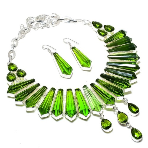 Peridot edelstein halskette - edelstein, +