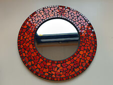 Roter Mosaik Wandspiegel mit Mosaikrahmen ⌀ 35cm Deko