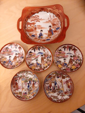 Porzellan Teller Japan frühere 20. Jahrhundert 1 Schale,5 kleine Teller
