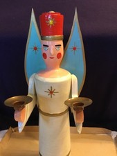 Großer Erzgebirge Engel Lichterengel Leuchter 32 cm Original 25/79