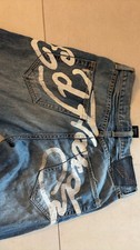 Ed Hardy Herren Jeans Verwaschene Optik Mit Damage Baggy W30