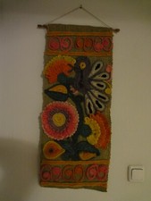 Wandteppich, Wandbehang, Flower Power 50er Jahre, bunt,  80x31 cm