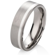 Verlobungsring Ehering Herrenring oder Damenring aus Titan und 925 Silber  TE19