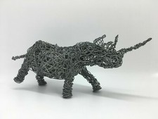 Dekoration aus Draht - Rhinozeros - Silver