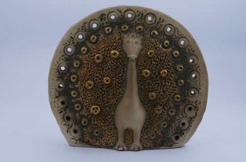 Schamott keramik objekt pfau - schamott,
