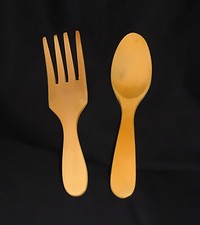 Holz Gabel und Löffel Deko /