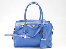 PRADA Shopper Handtasche Tasche blau Leder BN2769 Schulterriemen; K116